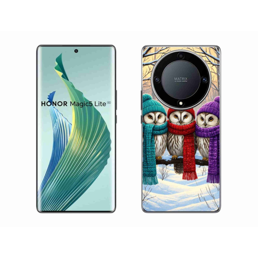 Gélový kryt mmCase na Honor Magic 5 Lite 5G - soví priatelia