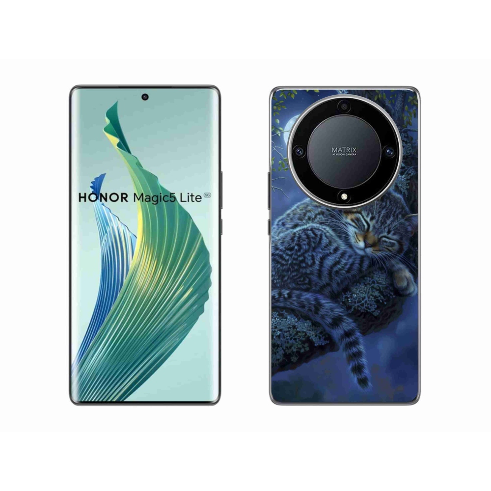 Gélový kryt mmCase na Honor Magic 5 Lite 5G - spiaca mačka