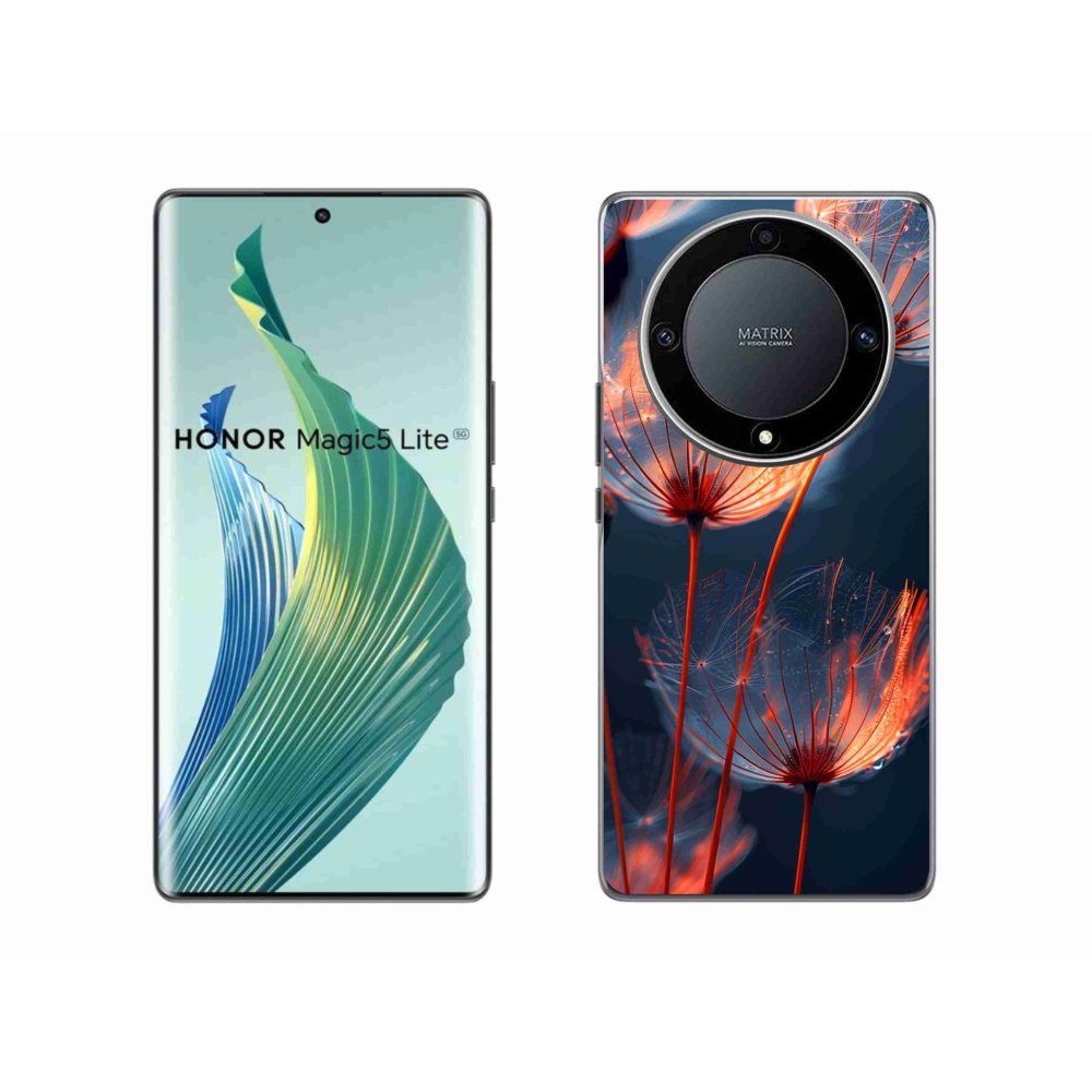 Gélový kryt mmCase na Honor Magic 5 Lite 5G - svetielkujúce páperie