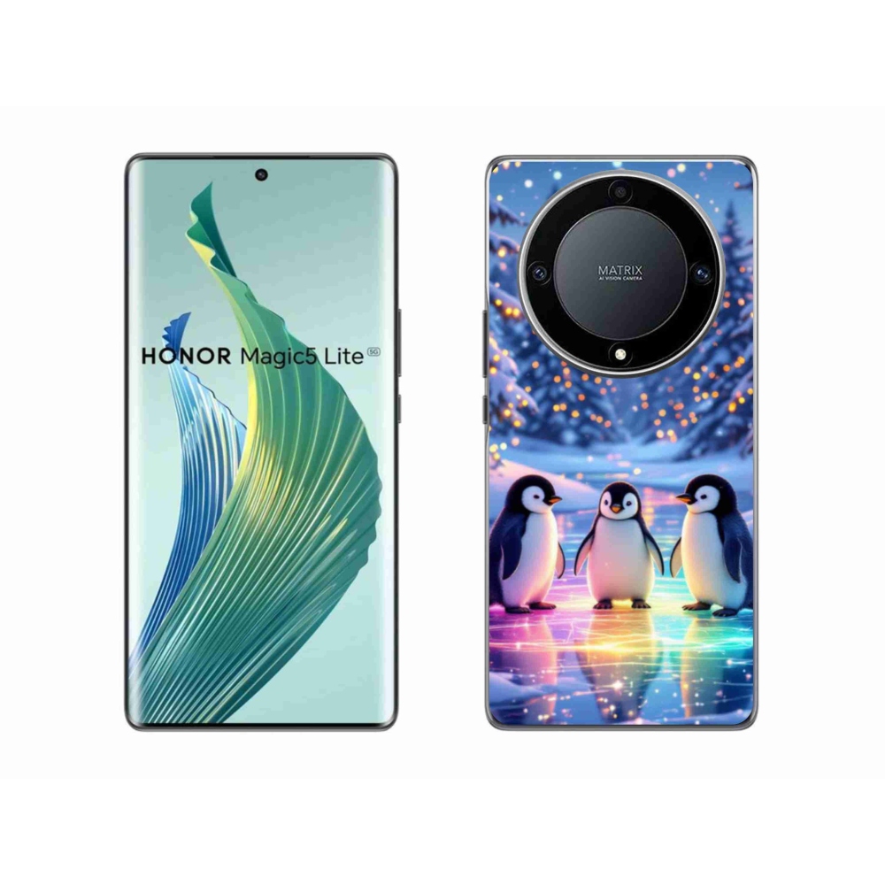 Gélový kryt mmCase na Honor Magic 5 Lite 5G - tučniaky