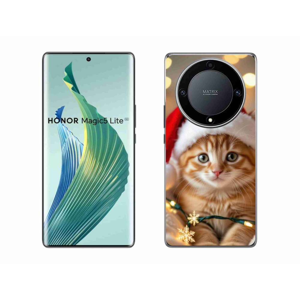 Gélový kryt mmCase na Honor Magic 5 Lite 5G - vianočné mačiatko