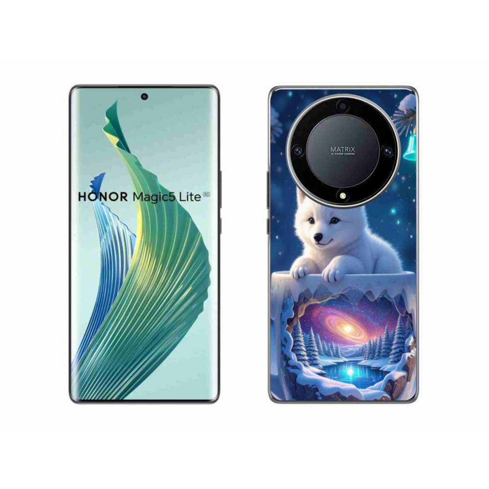 Gélový kryt mmCase na Honor Magic 5 Lite 5G - vianočné šteňa