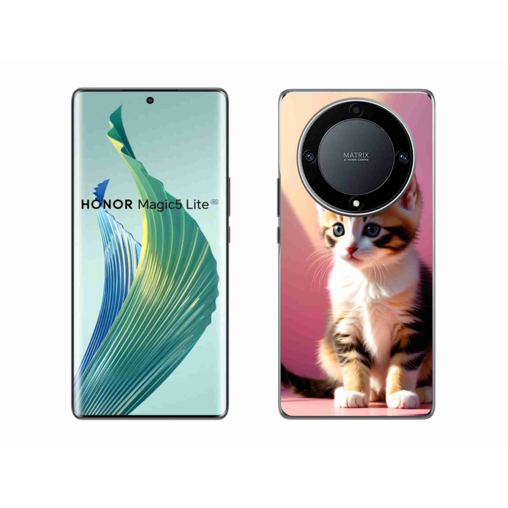 Gélový kryt mmCase na Honor Magic 5 Lite 5G - zvedavé mačiatko 2