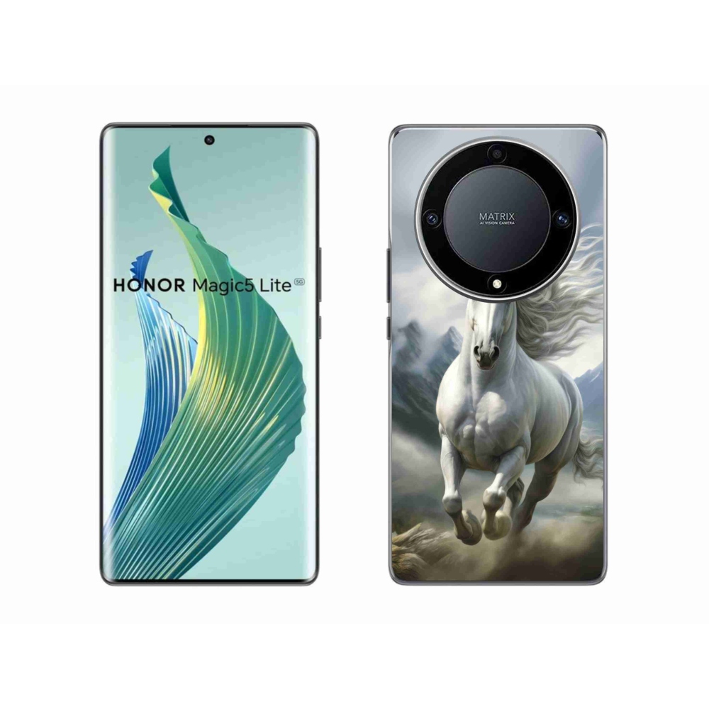 Gélový kryt mmCase na Honor Magic 5 Lite - bežiaci biely kôň 3