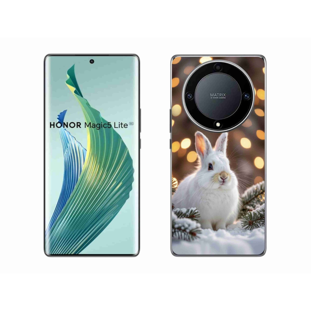Gélový kryt mmCase na Honor Magic 5 Lite - biely zajac