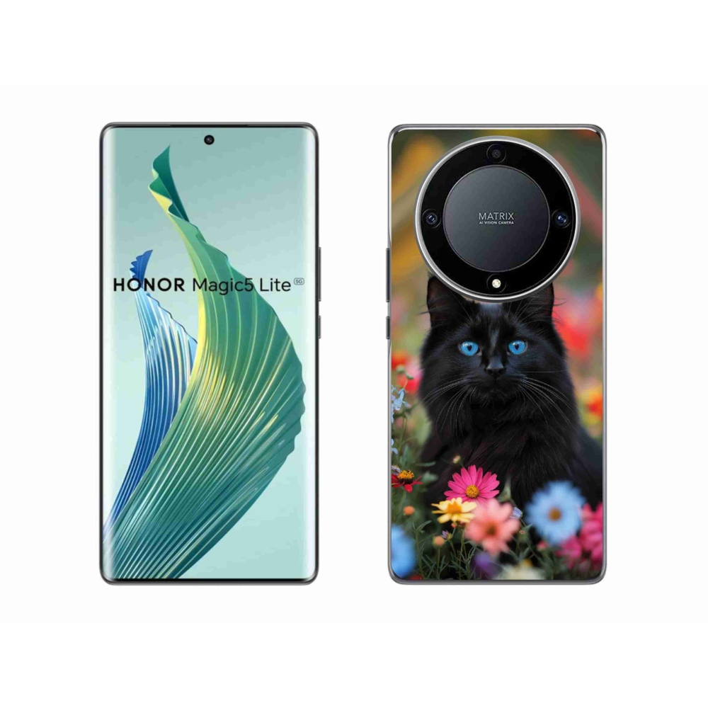 Gélový kryt mmCase na Honor Magic 5 Lite - čierne mačiatko 4