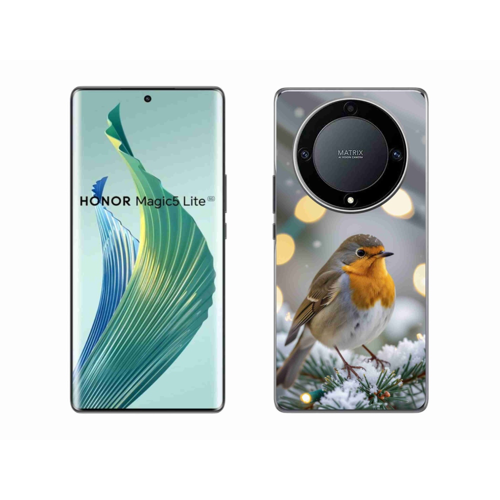 Gélový kryt mmCase na Honor Magic 5 Lite - červienka v zime