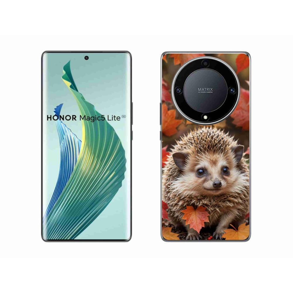 Gélový kryt mmCase na Honor Magic 5 Lite - ježko v lístia
