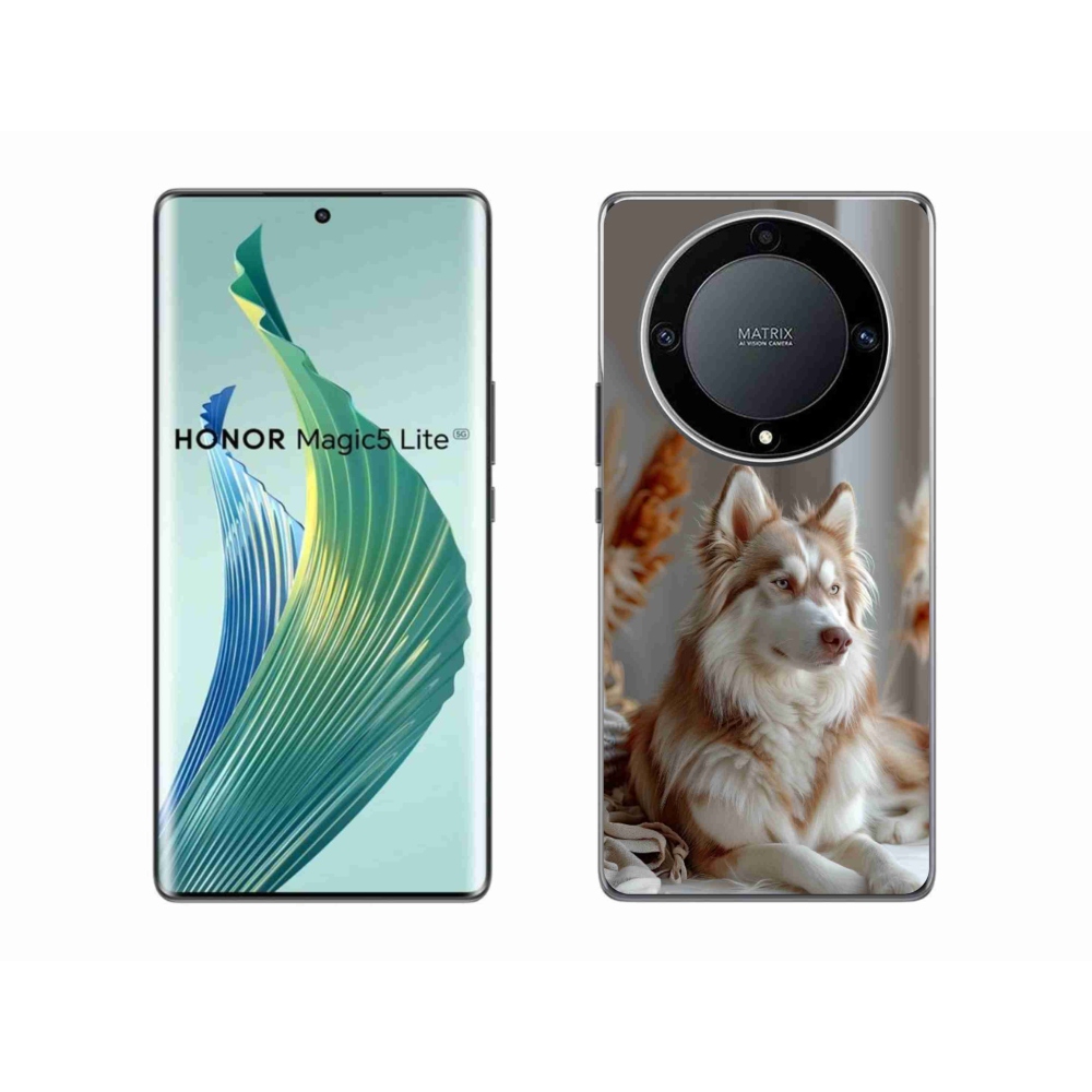 Gélový kryt mmCase na Honor Magic 5 Lite - pokojný sibírsky husky