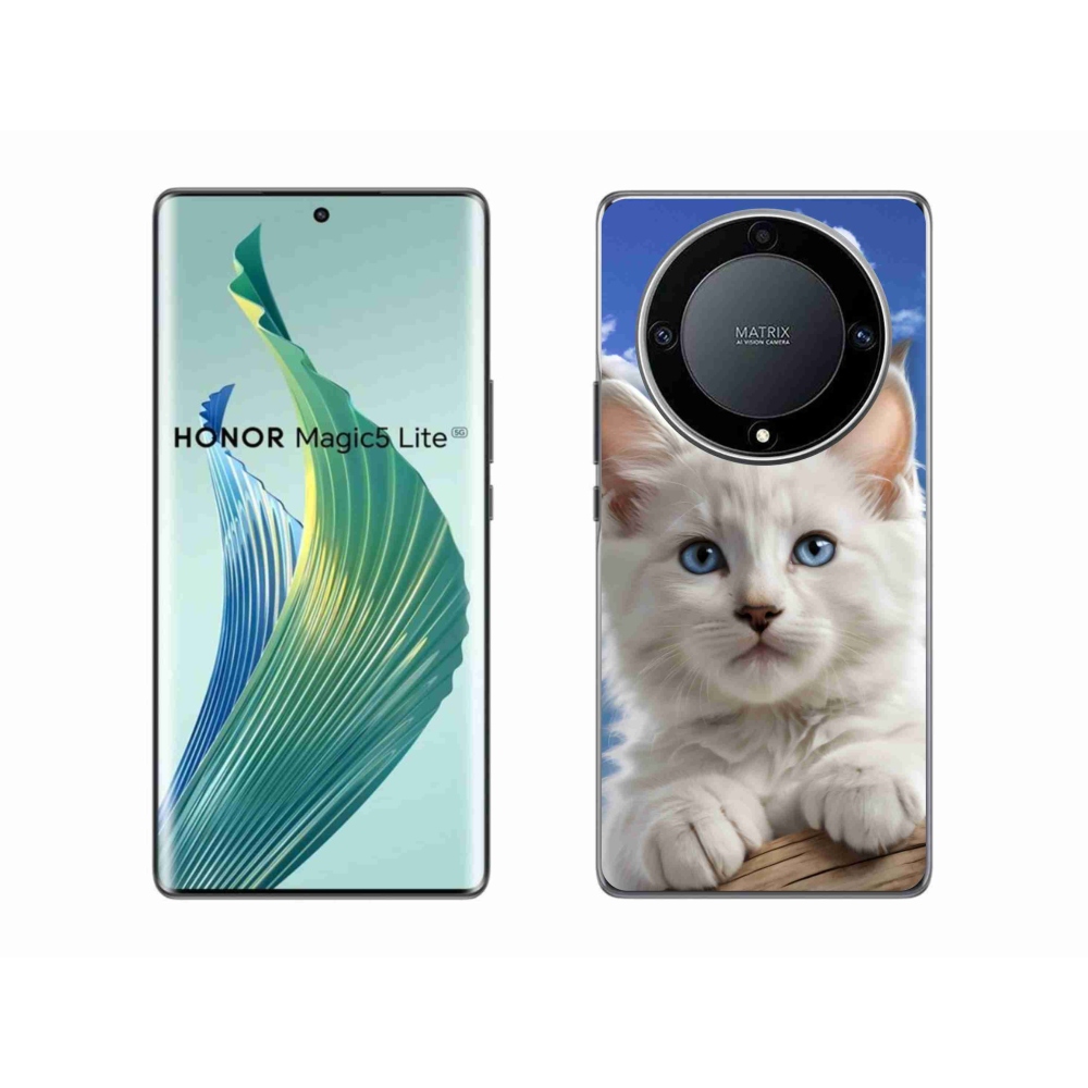 Gélový kryt mmCase na Honor Magic 5 Lite - mačiatko a oblaky