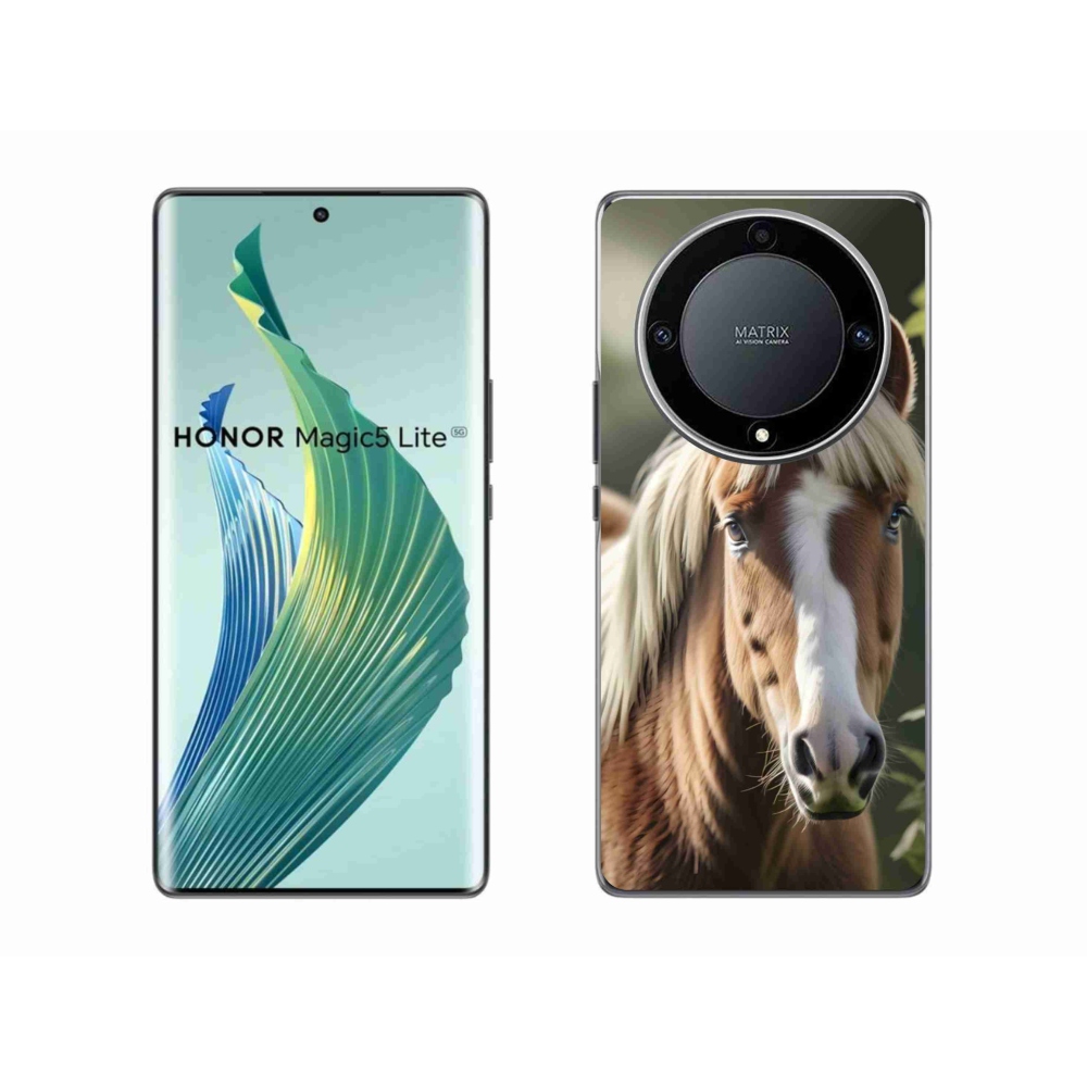 Gélový kryt mmCase na Honor Magic 5 Lite - kôň so svetlou hrivou