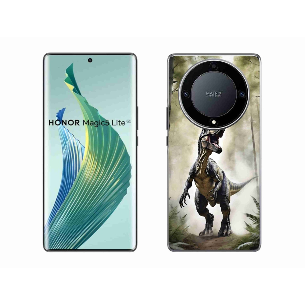 Gélový kryt mmCase na Honor Magic 5 Lite - naštvaný T-Rex