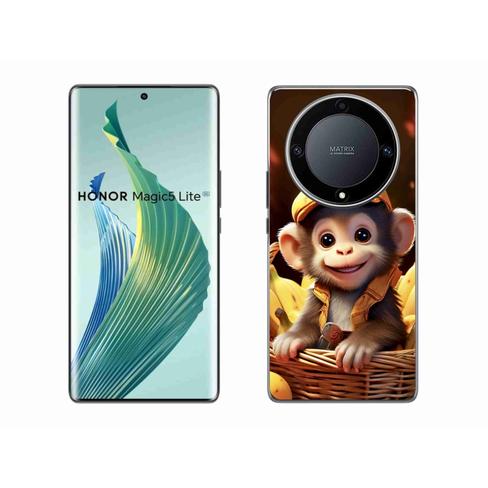 Gélový kryt mmCase na Honor Magic 5 Lite - opice v košíku