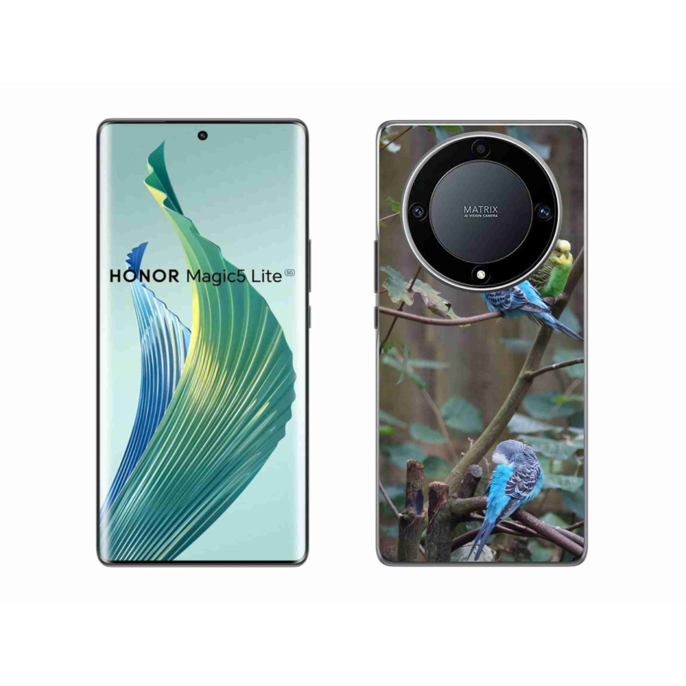 Gélový kryt mmCase na Honor Magic 5 Lite - papagáje na vetve