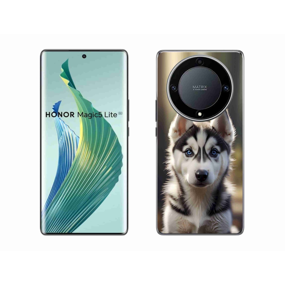 Gélový kryt mmCase na Honor Magic 5 Lite - roztomilý sibírsky husky