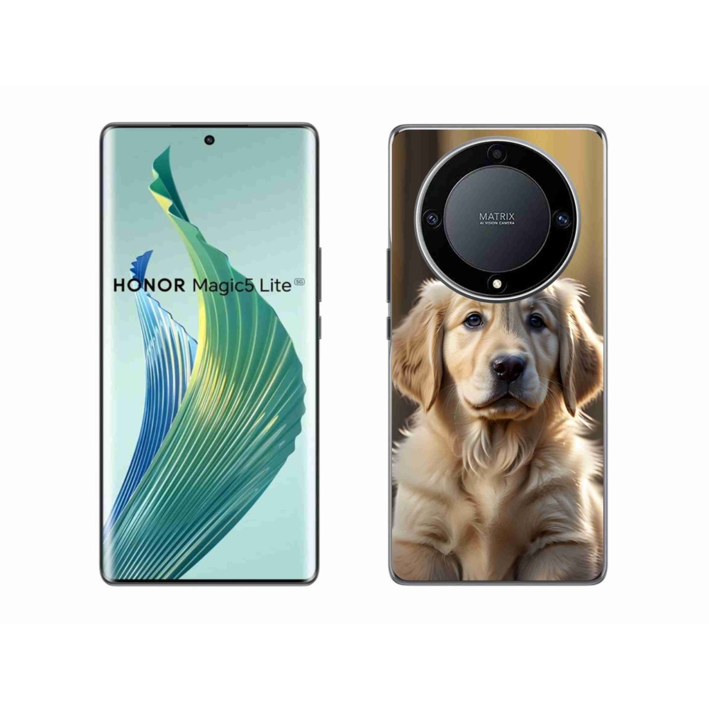 Gélový kryt mmCase na Honor Magic 5 Lite - roztomilý zlatý retriever