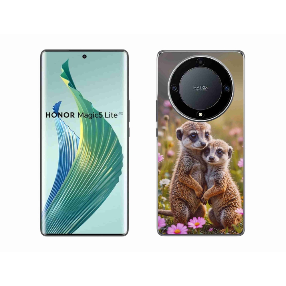Gélový kryt mmCase na Honor Magic 5 Lite - surikatí duo