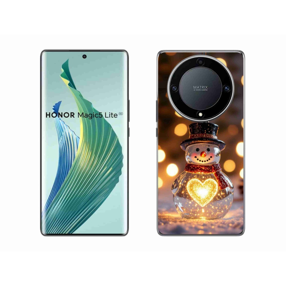 Gélový kryt mmCase na Honor Magic 5 Lite - svietiaci vianočný snehuliak