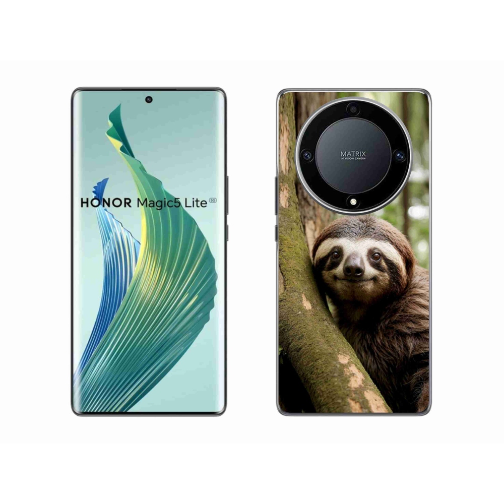 Gélový kryt mmCase na Honor Magic 5 Lite - usmievavý leňochod