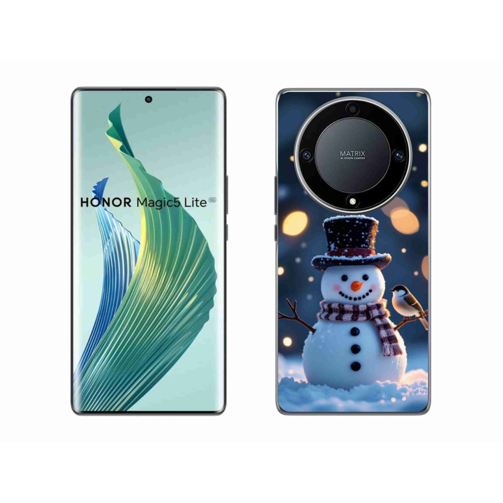 Gélový kryt mmCase na Honor Magic 5 Lite - vianočný snehuliak