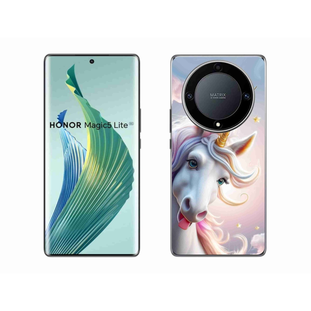 Gélový kryt mmCase na Honor Magic 5 Lite - veselý jednorožec