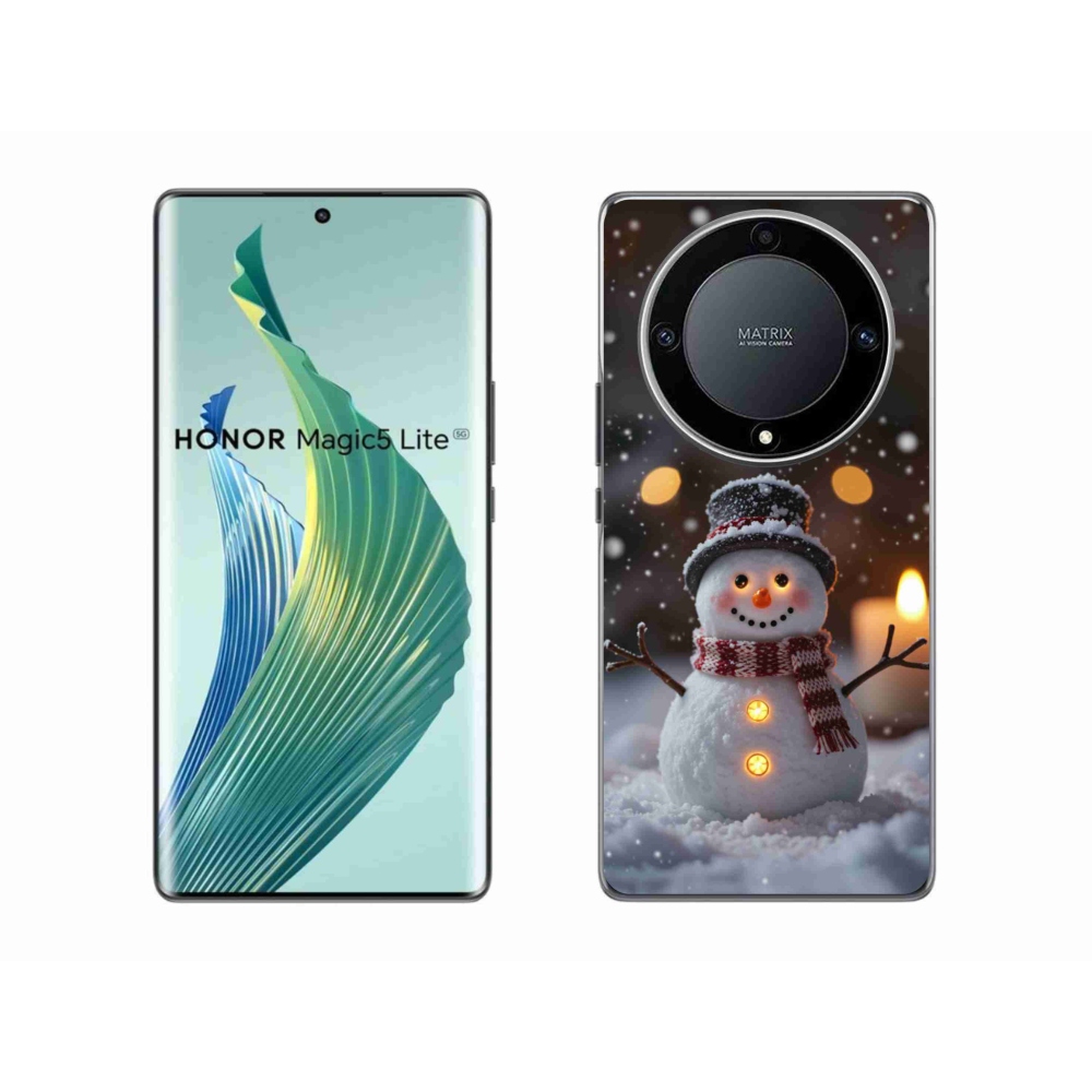 Gélový kryt mmCase na Honor Magic 5 Lite - veselý snehuliak