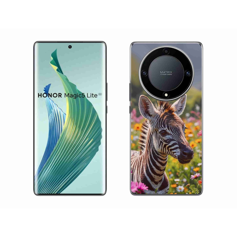 Gélový kryt mmCase na Honor Magic 5 Lite - zebra na lúke