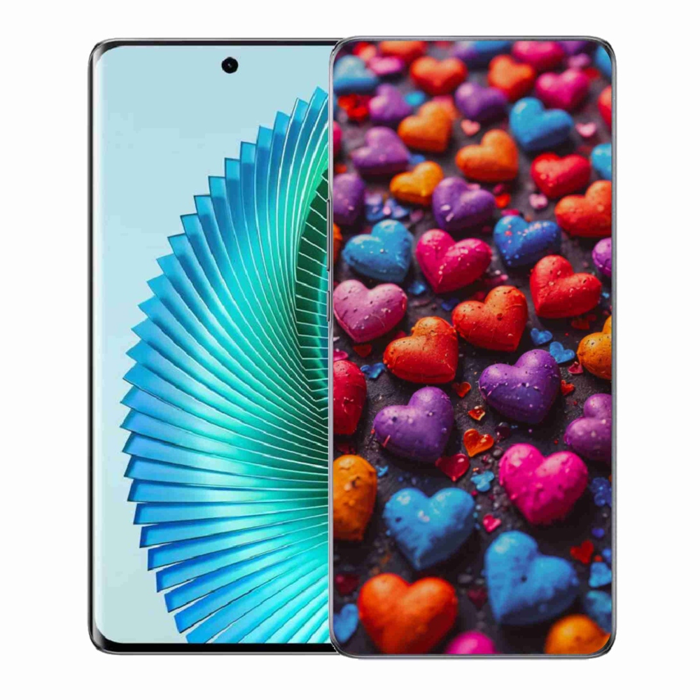 Gélový kryt mmCase na Honor Magic 6 Lite 5G - farebné srdcia