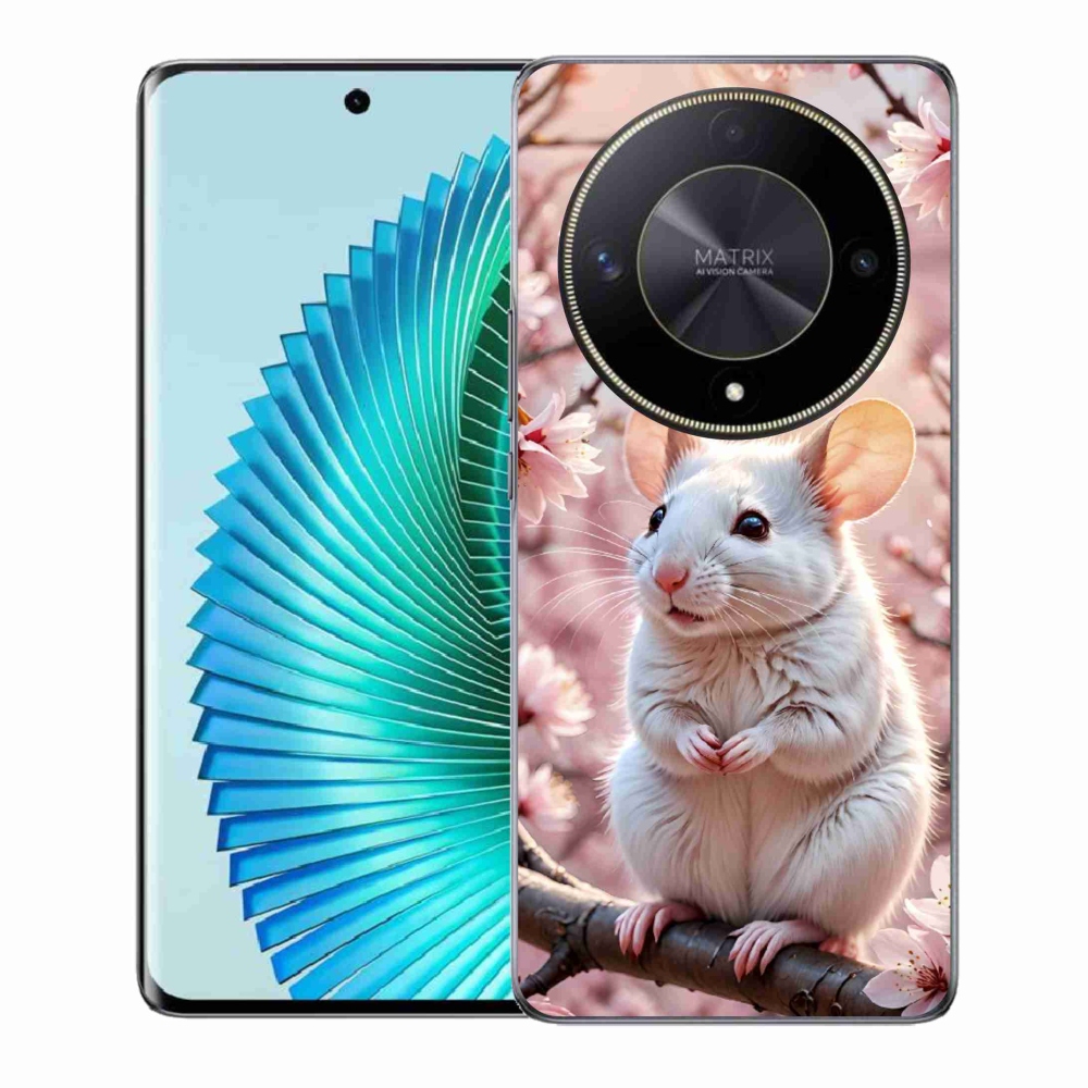 Gélový kryt mmCase na Honor Magic 6 Lite 5G - biela myš na vetve