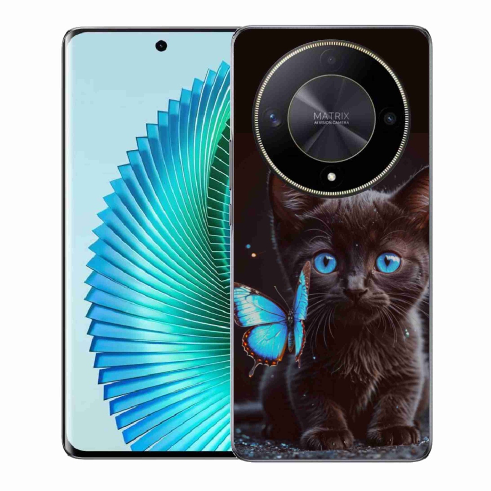 Gélový kryt mmCase na Honor Magic 6 Lite 5G - čierne mačiatko 3