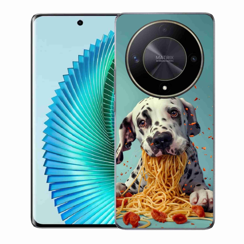 Gélový kryt mmCase na Honor Magic 6 Lite 5G - dalmatín a špagety