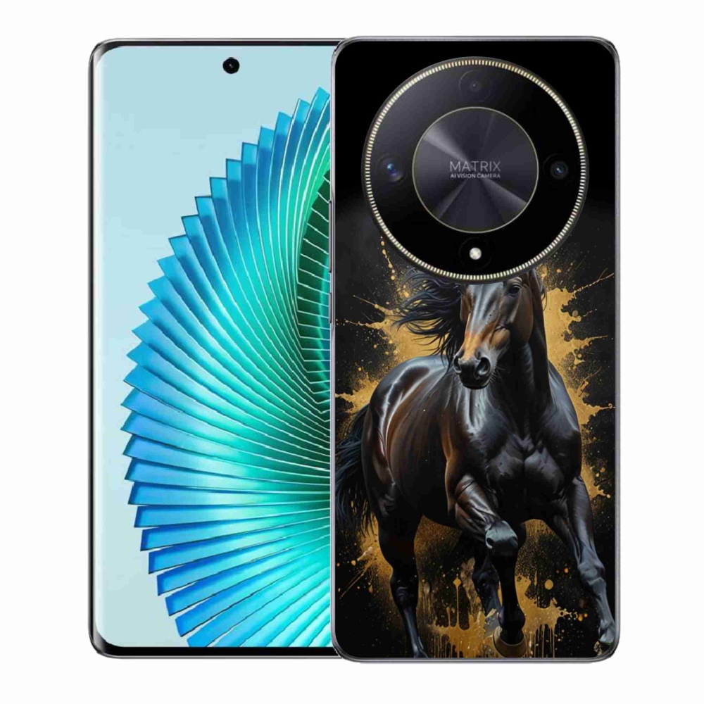 Gélový kryt mmCase na Honor Magic 6 Lite 5G - elegantný čierny žrebec