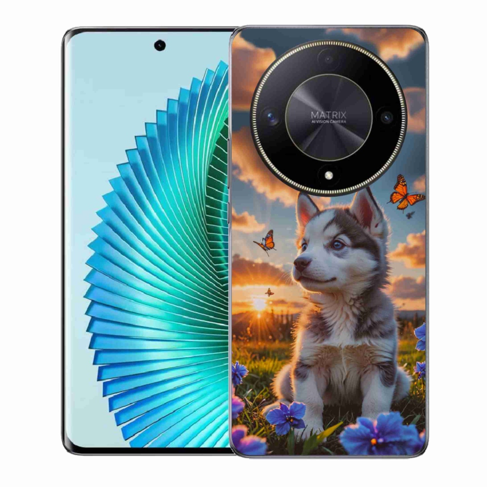 Gélový kryt mmCase na Honor Magic 6 Lite 5G - husky pri západe slnka