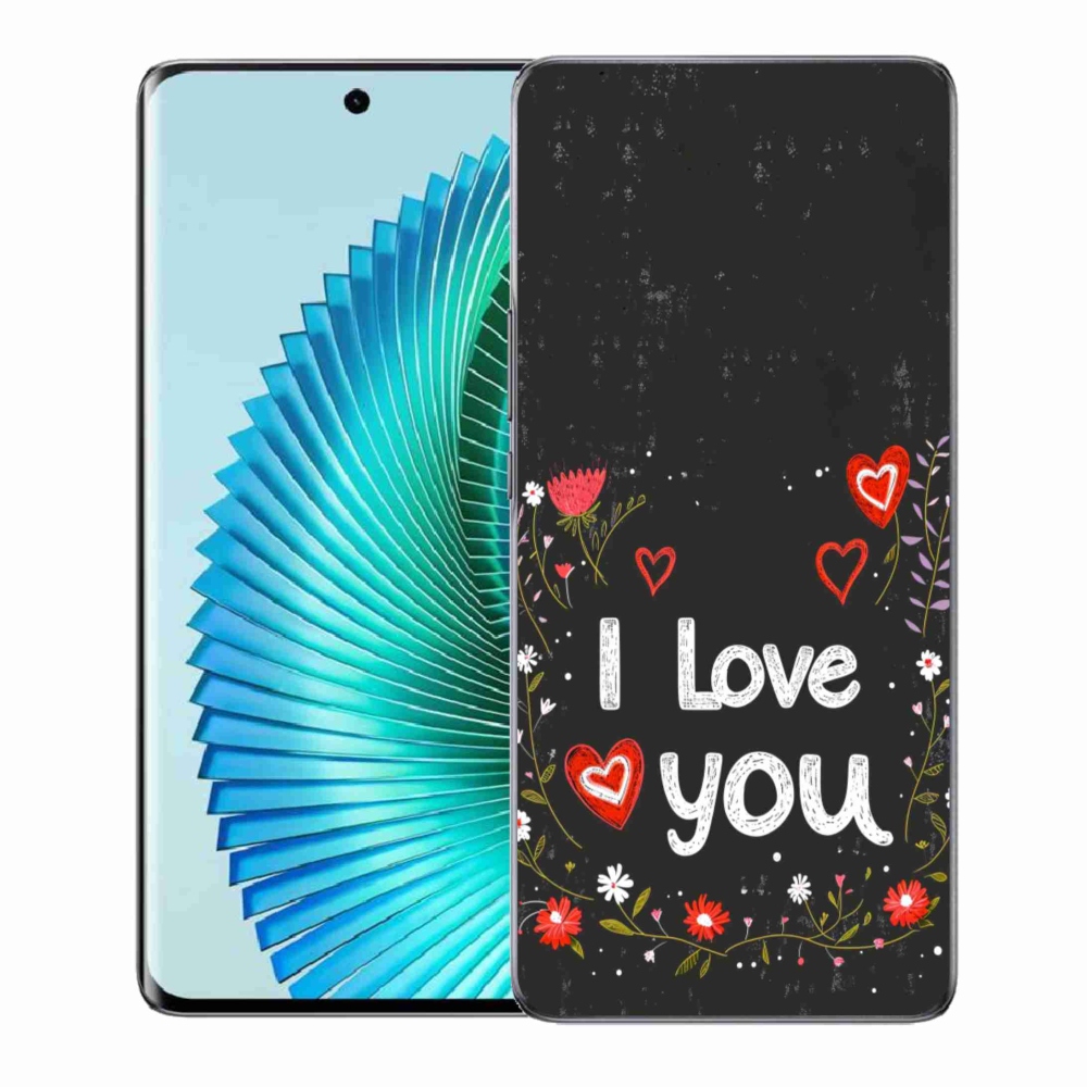 Gélový kryt mmCase na Honor Magic 6 Lite 5G - I love you čierne pozadie