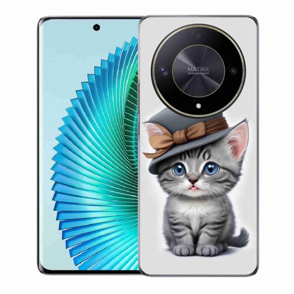 Gélový kryt mmCase na Honor Magic 6 Lite 5G - mačiatko s klobúkom