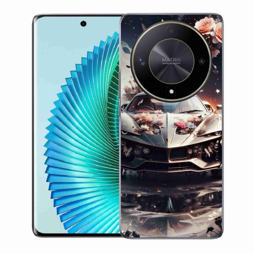 Gélový kryt mmCase na Honor Magic 6 Lite 5G - kvetinový športový automobil