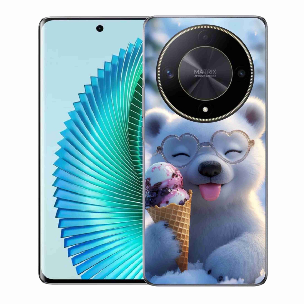 Gélový kryt mmCase na Honor Magic 6 Lite 5G - medvedík so zmrzlinou