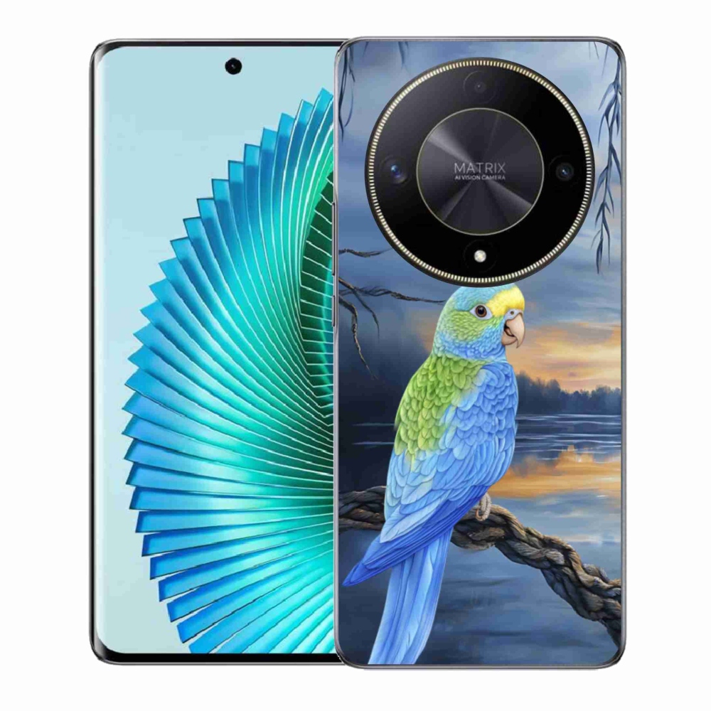 Gélový kryt mmCase na Honor Magic 6 Lite 5G - modrý papagáj
