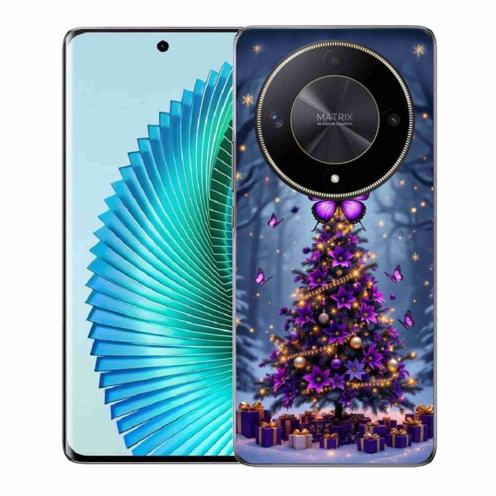Gélový kryt mmCase na Honor Magic 6 Lite 5G - motýlí vianočný stromček