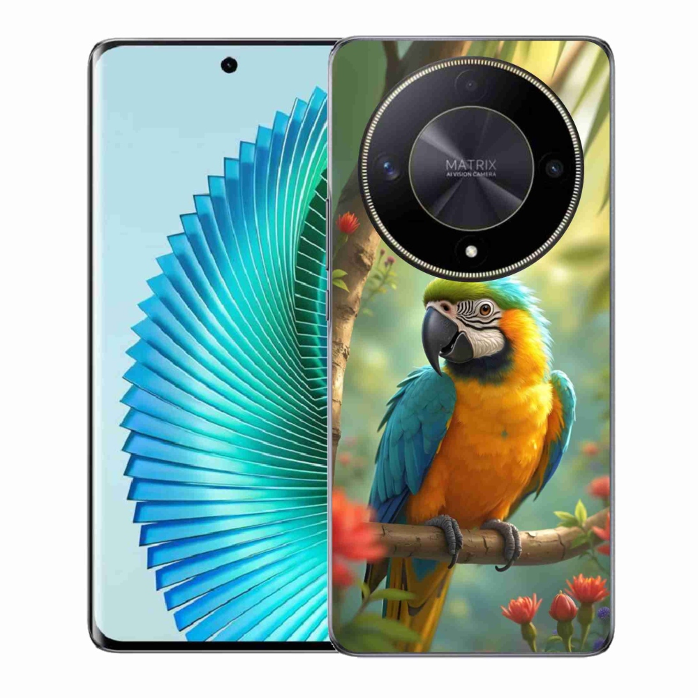Gélový kryt mmCase na Honor Magic 6 Lite 5G - papagáj ara modrožltá