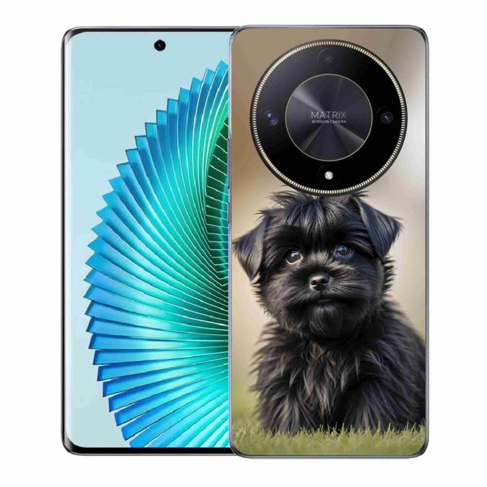 Gélový kryt mmCase na Honor Magic 6 Lite 5G - roztomilý čierny psík