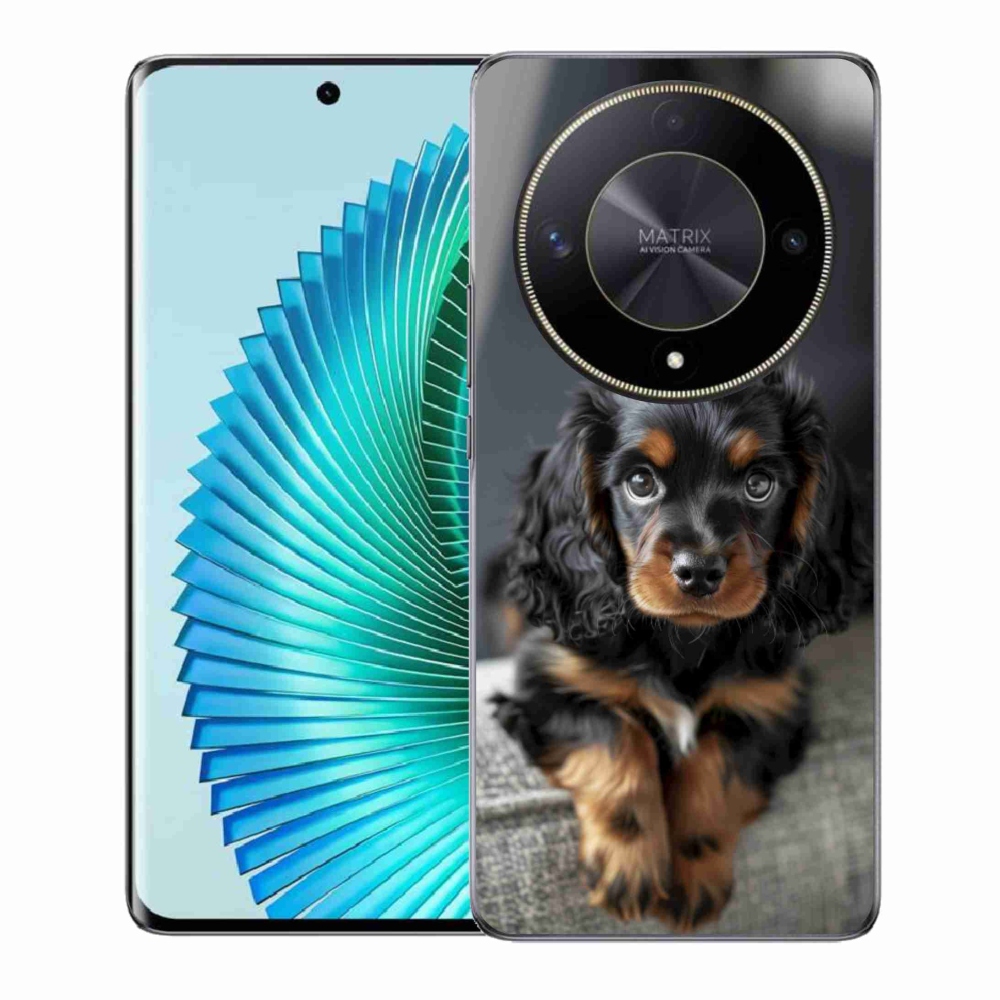 Gélový kryt mmCase na Honor Magic 6 Lite 5G - roztomilý dlhosrstý jazvečík