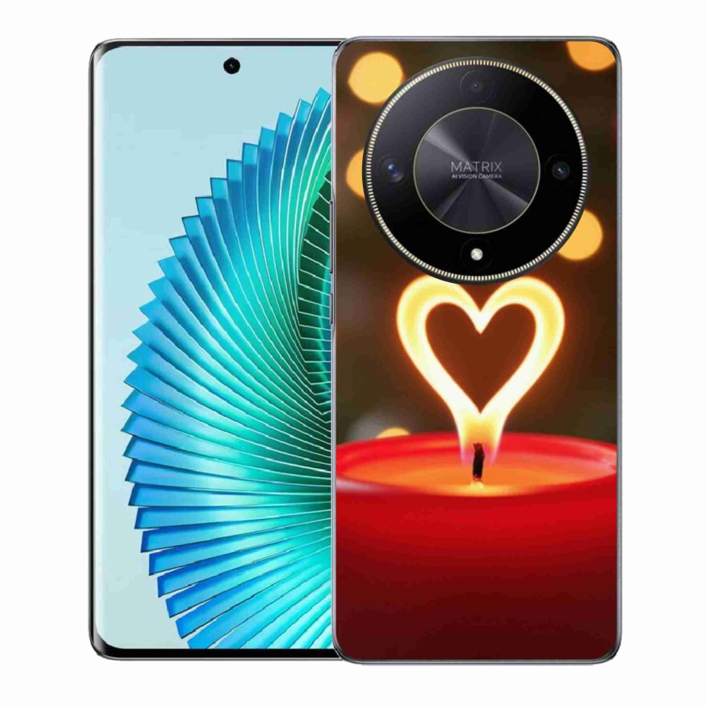 Gélový kryt mmCase na Honor Magic 6 Lite 5G - srdce z plameňa