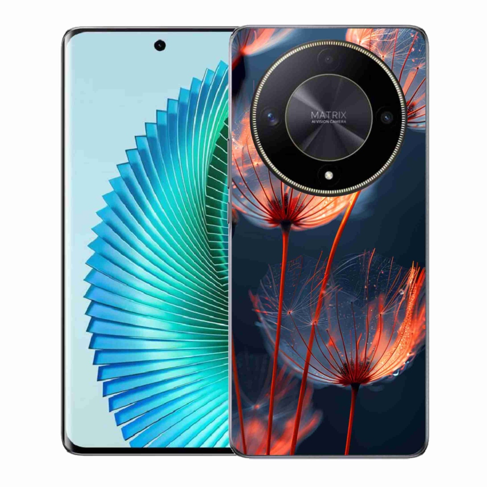 Gélový kryt mmCase na Honor Magic 6 Lite 5G - svetielkujúce páperie