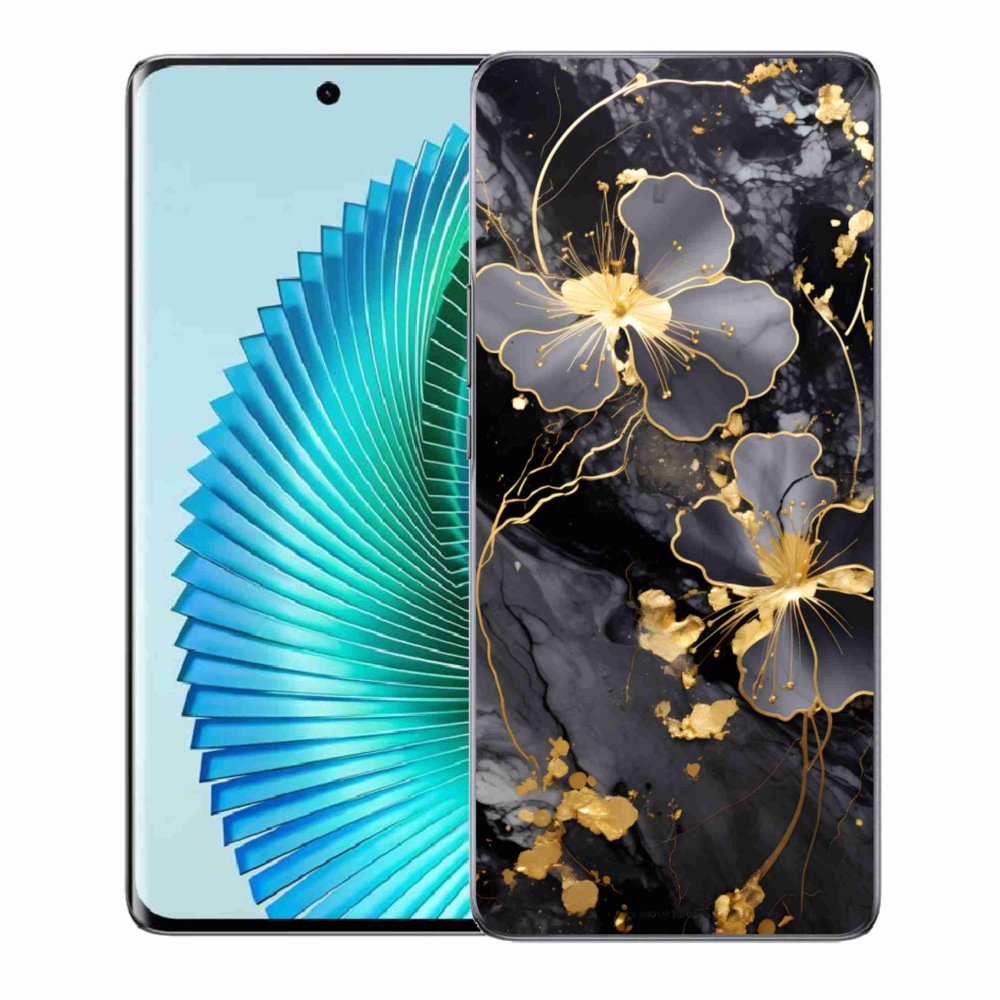Gélový kryt mmCase na Honor Magic 6 Lite 5G - zlaté kvety