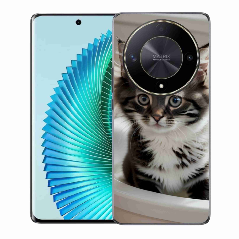 Gélový kryt mmCase na Honor Magic 6 Lite 5G - zvedavé mačiatko