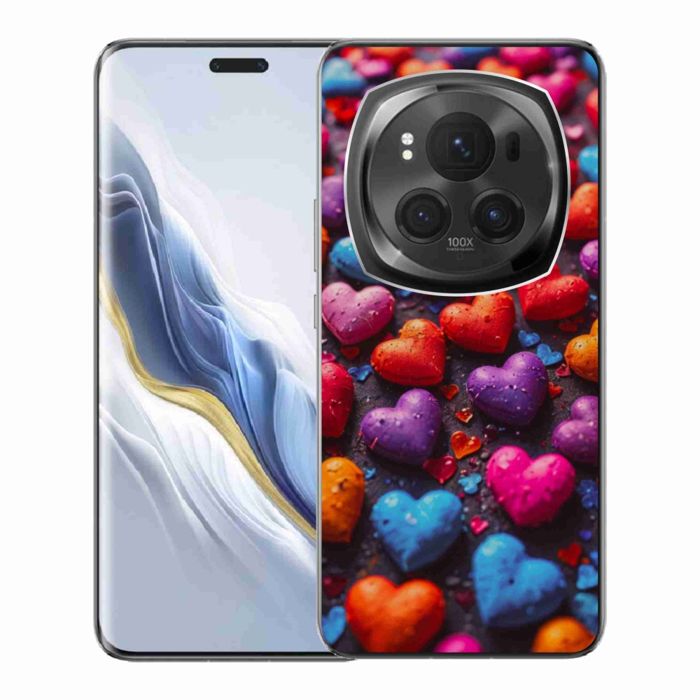 Gélový kryt mmCase na Honor Magic 6 Pro 5G - farebné srdcia