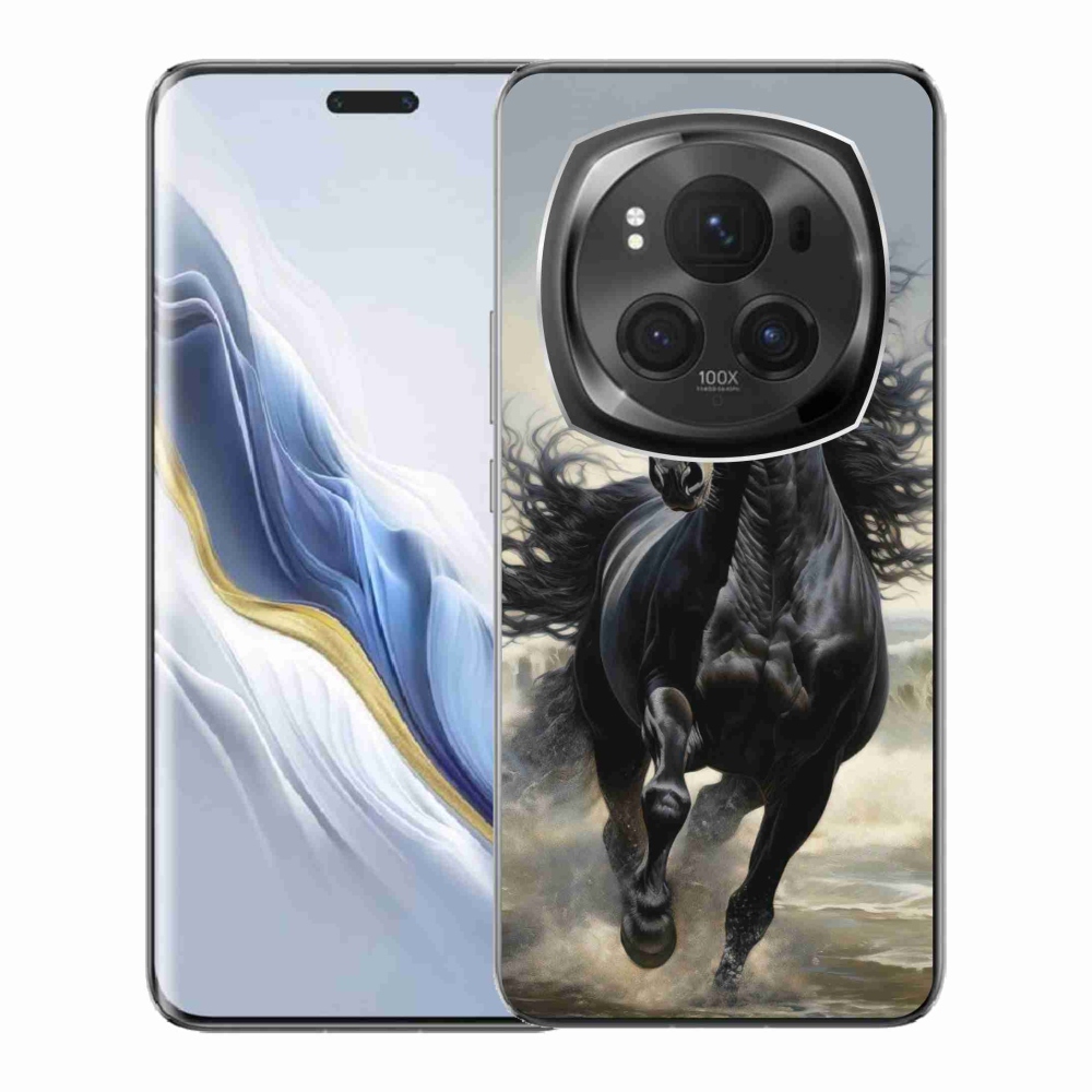 Gélový kryt mmCase na Honor Magic 6 Pro 5G - bežiaci čierny kôň