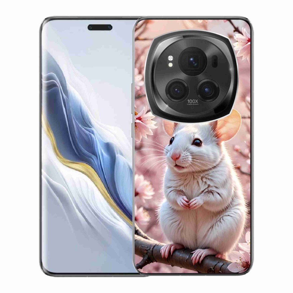 Gélový kryt mmCase na Honor Magic 6 Pro 5G - biela myš na vetve