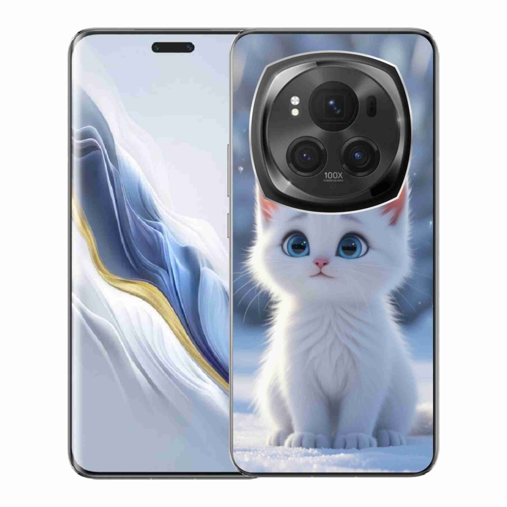 Gélový kryt mmCase na Honor Magic 6 Pro 5G - biele mačiatko 3